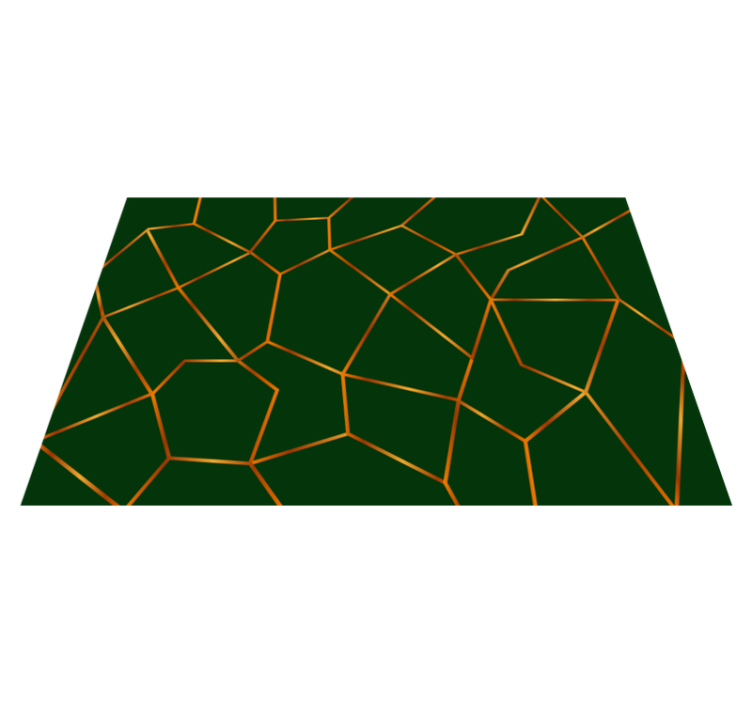 Marble vinyl rug with green geometric design - TenStickers