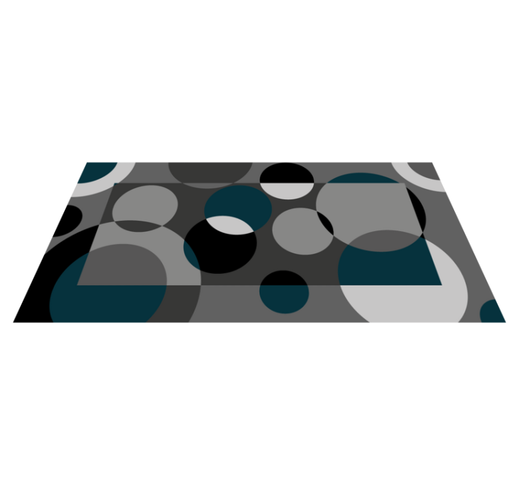 Squares and circles nordic vinyl rug - TenStickers