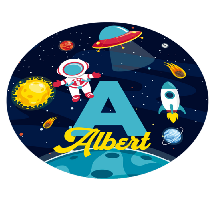 Space and galaxy with name  personalized mat - TenStickers