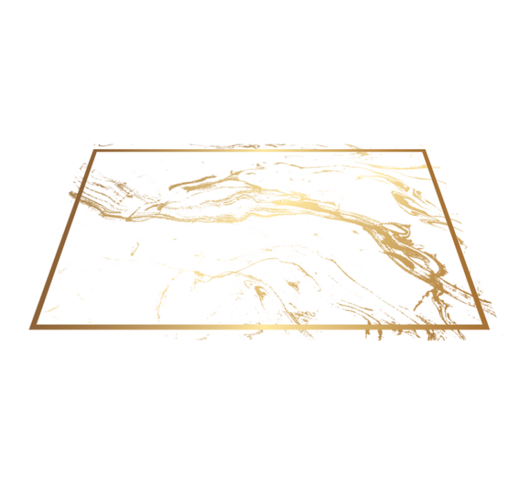 White and gold marble effect texture vinyl rug - TenStickers