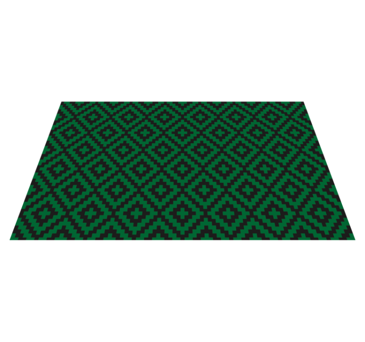 Dark green squares mosaic vinyl rug - TenStickers