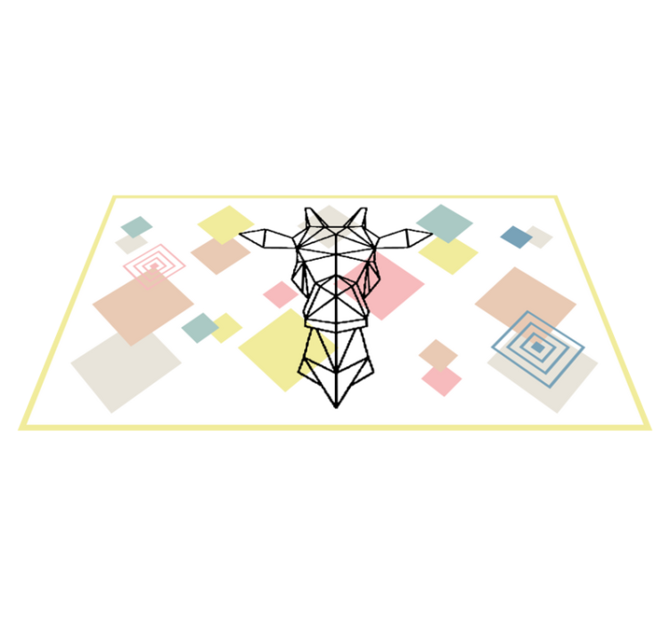 Abstract origami giraffe teenager vinyl rug - TenStickers