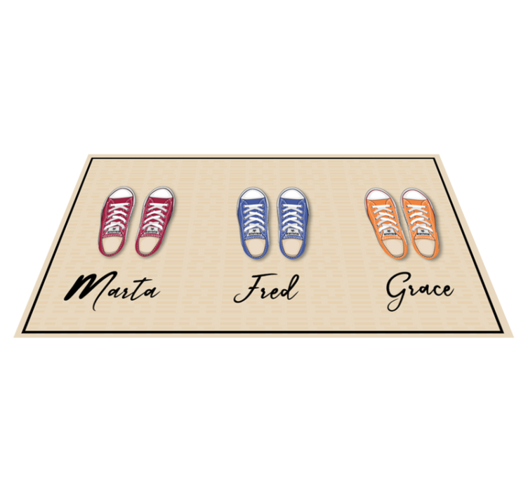 Custom sneakers collection entrance hall vinyl rug - TenStickers