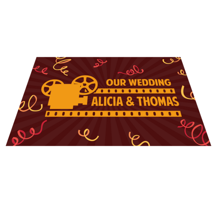 WEDDING CELEBRATION MOTIF custom vinyl rug - TenStickers