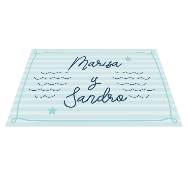 Marine couple names bedroom vinyl rug - TenStickers