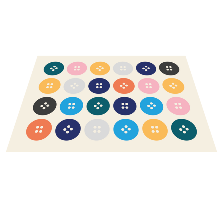 Colorful Button Pattern vinyl rug - TenStickers