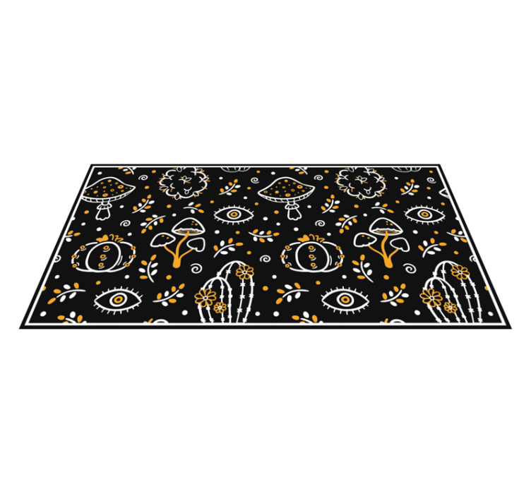 Mushroom artwork flower vinyl rug - TenStickers