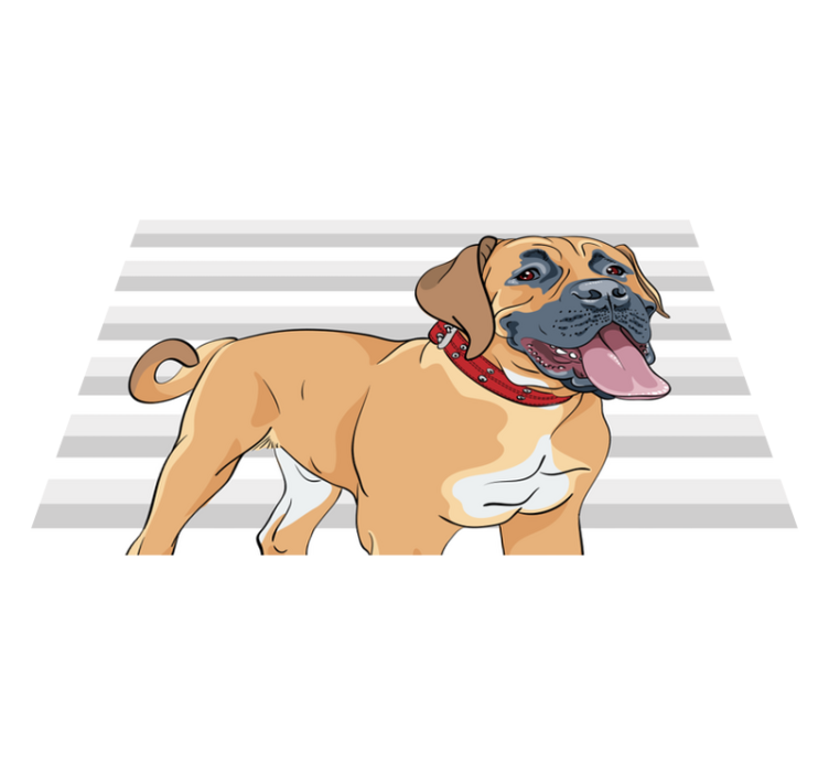 Dog with a red necklace bedroom rug - TenStickers