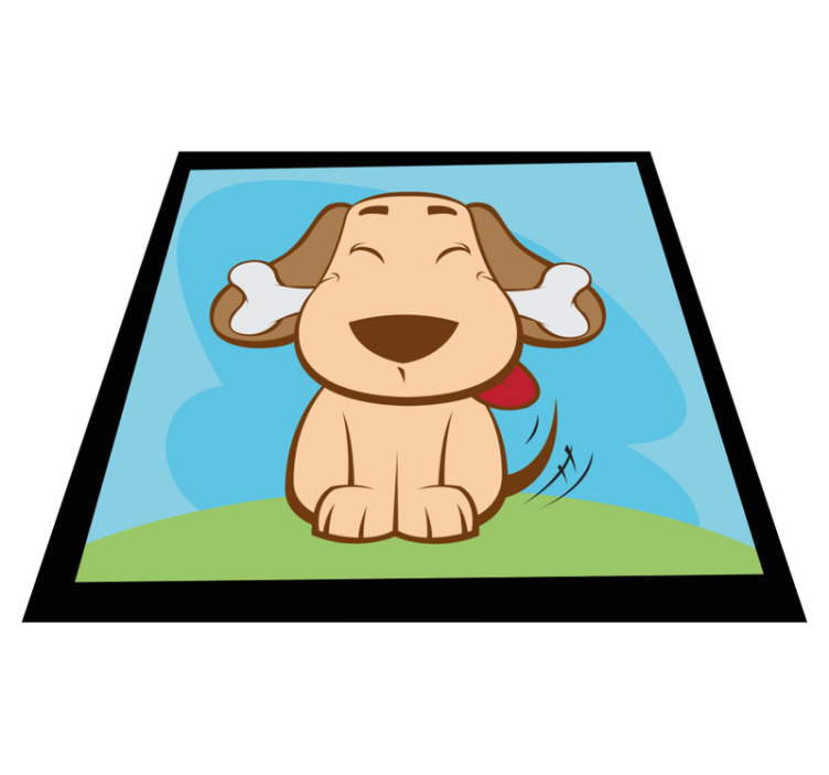 Cartoon dog bedroom vinyl rug - TenStickers