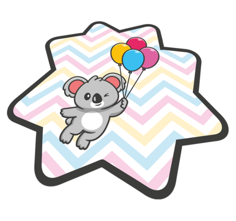 Playful Koala Balloon kids vinyl rug - TenStickers