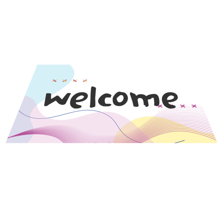 Modern abstract welcome entrance hall vinyl rug - TenStickers