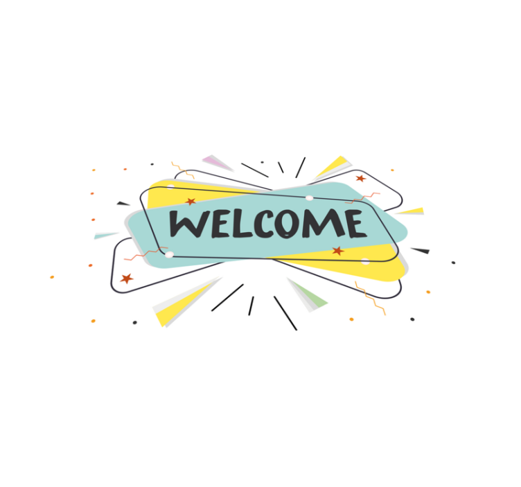 Abstract welcome entrance hall vinyl rug - TenStickers