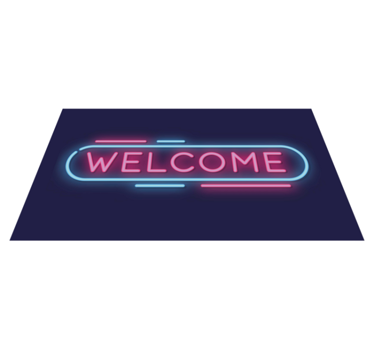 Welcome neon design entrance hall tiles - TenStickers
