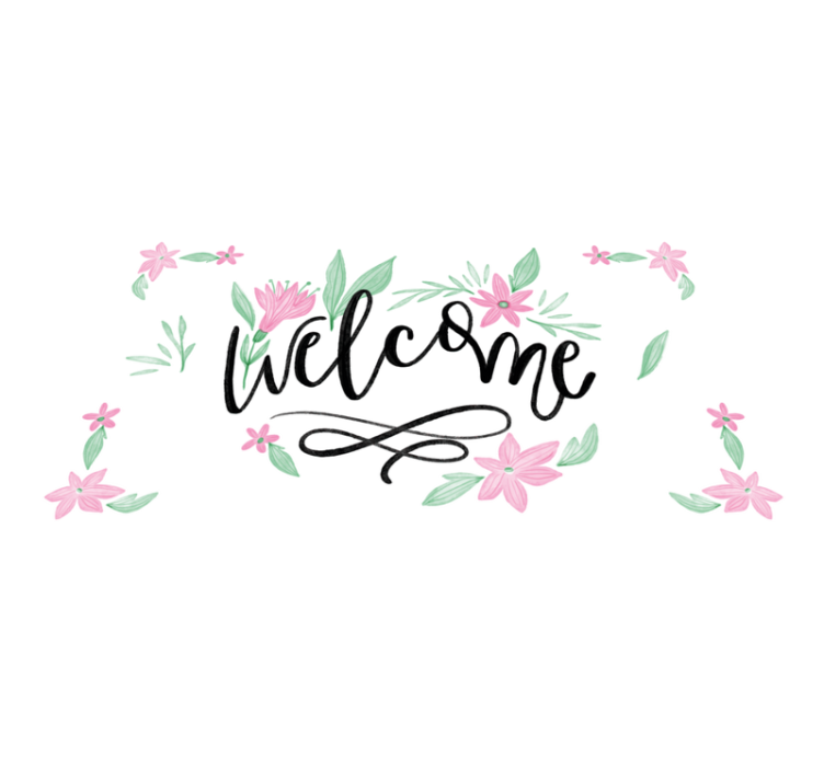 floral welcome concept entrance hall tiles - TenStickers