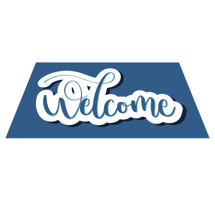 Welcome with swirling text entrance hall tiles - TenStickers