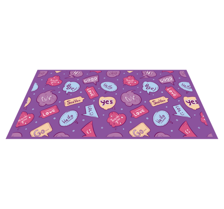 Colorful Message Bubbles custom vinyl rug - TenStickers