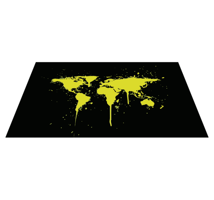 Splashing World Map teenager vinyl rug - TenStickers
