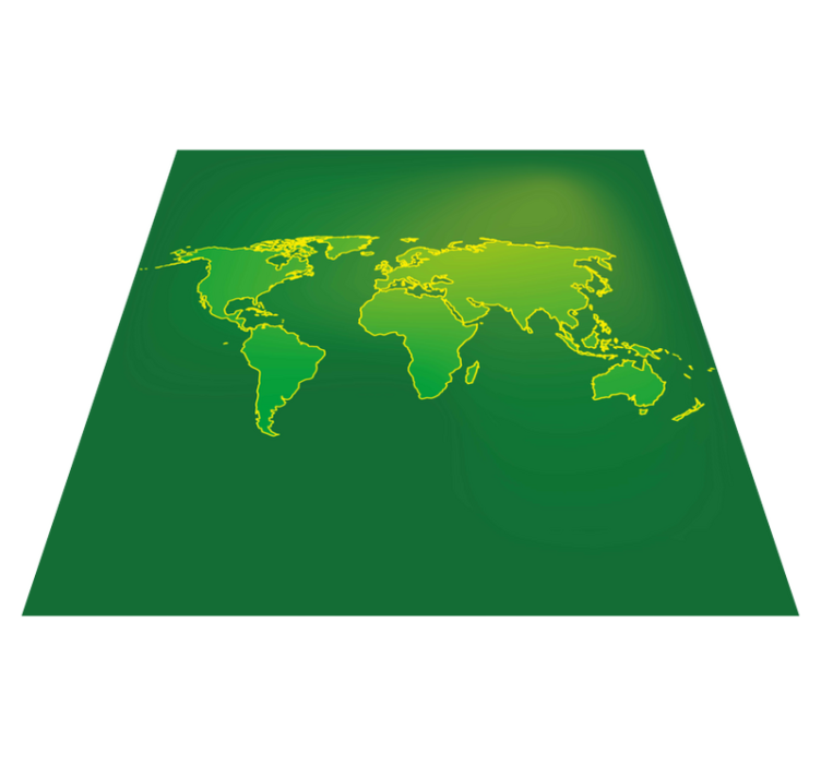 Green Planet Sketch world map vinyl rug - TenStickers