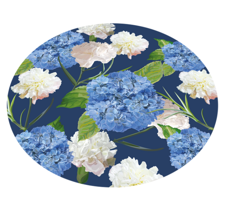 Hydrangea pattern flower vinyl rug - TenStickers