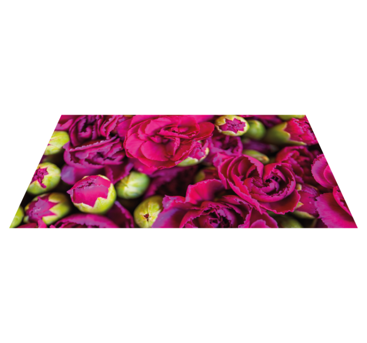 Vibrant Floral Blooms flower vinyl rug - TenStickers