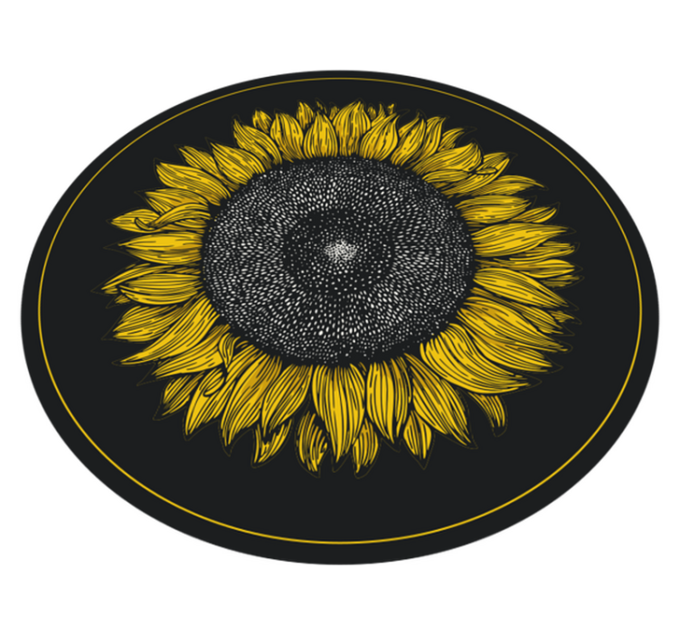 Big sunflower design flower vinyl rug - TenStickers