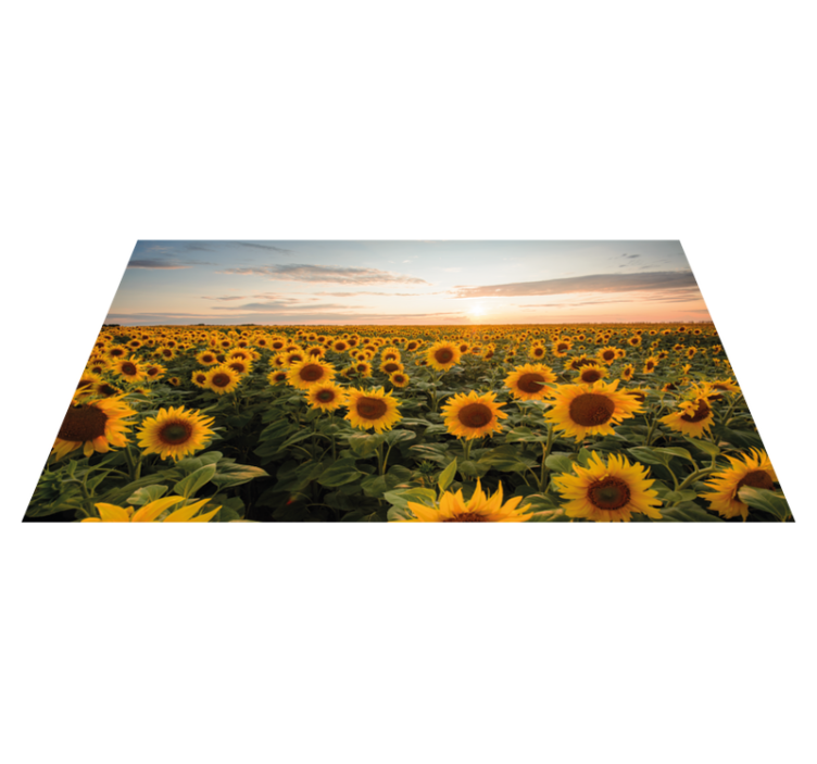 Sunflower Field Serenity flower vinyl rug - TenStickers