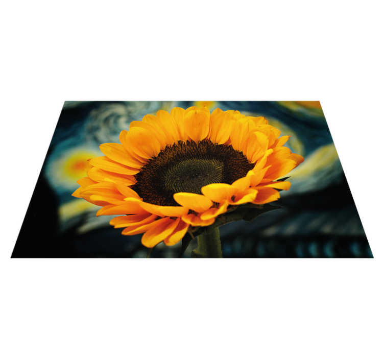 Sunflower Blooming Bright flower vinyl rug - TenStickers