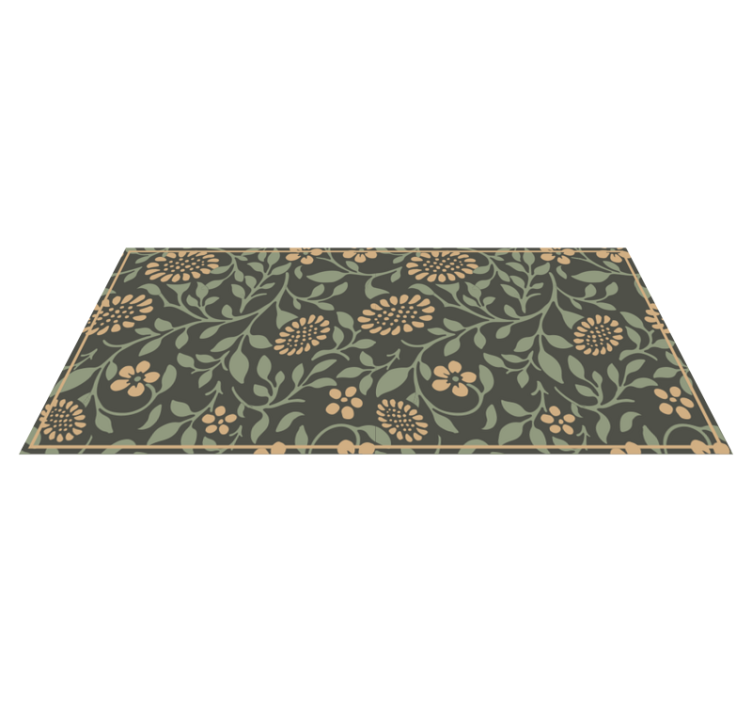 Sunflower green pattern flower vinyl rug - TenStickers