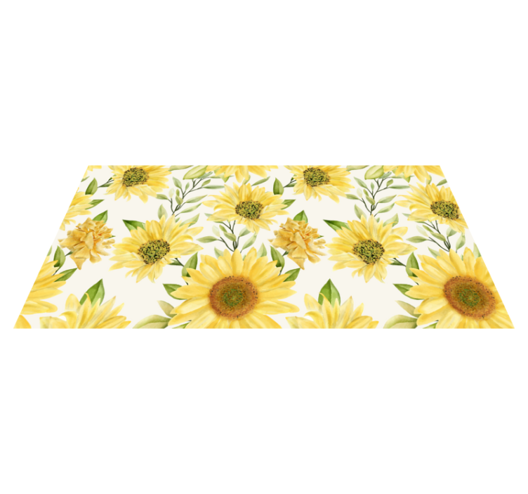 Sunflower Floral Arrangement flower vinyl rug - TenStickers