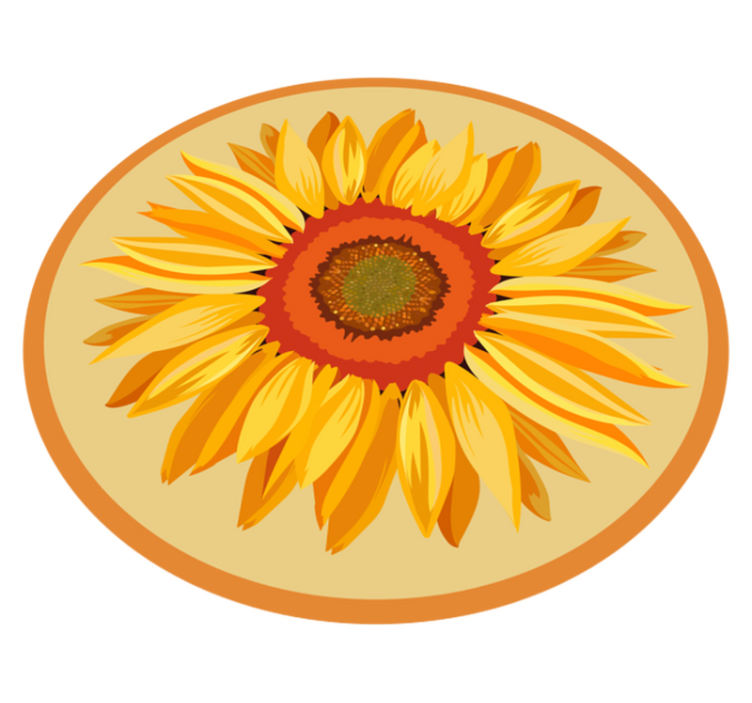 Big orange sunflower floral rug - TenStickers