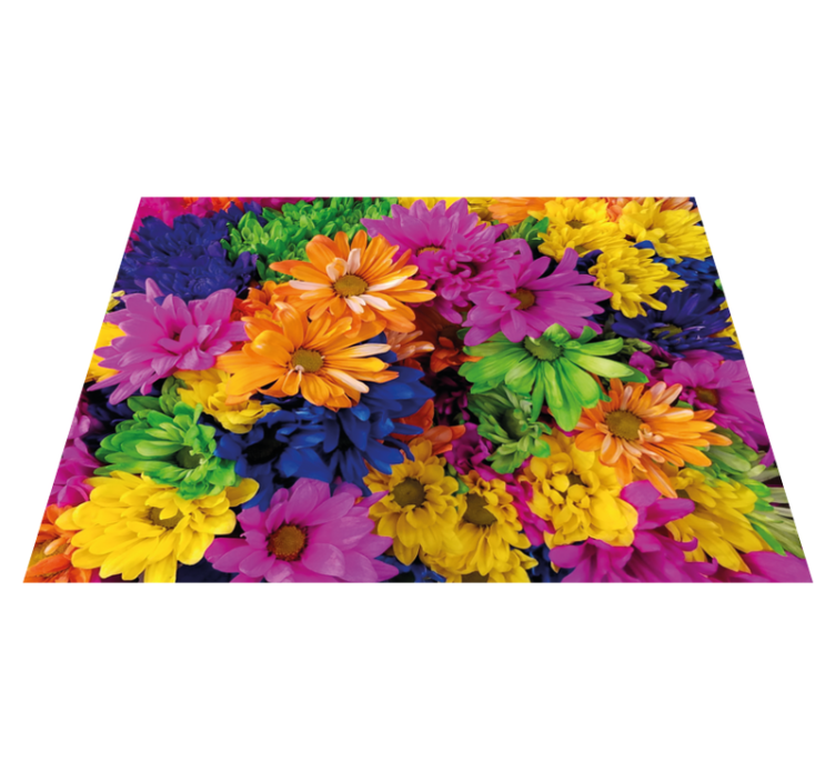 Colorful Floral Display flower vinyl rug - TenStickers