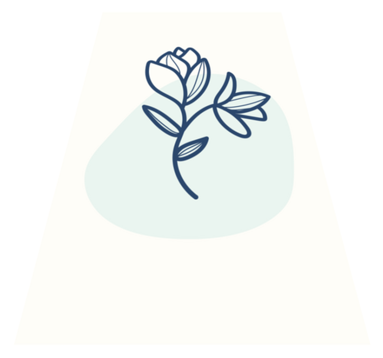 Silhouette flower with blue floral vinyl rug - TenStickers