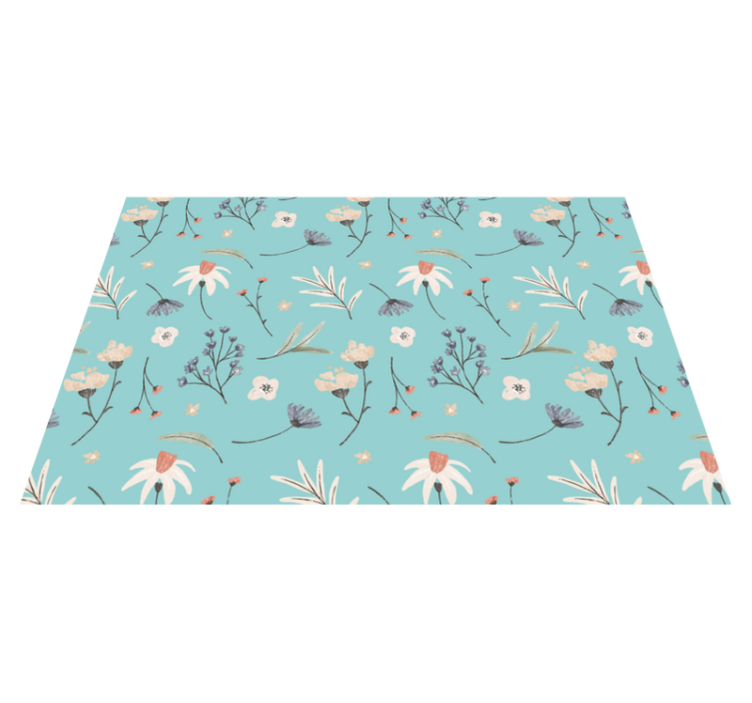 BLOOMING FLORAL PATTERNS flower vinyl rug - TenStickers