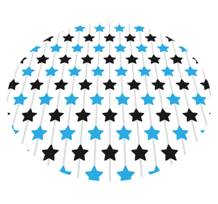 Black and blue stars geometric rugs - TenStickers