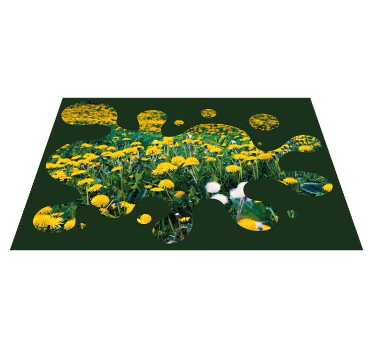 Dandelion Field flower vinyl rug - TenStickers