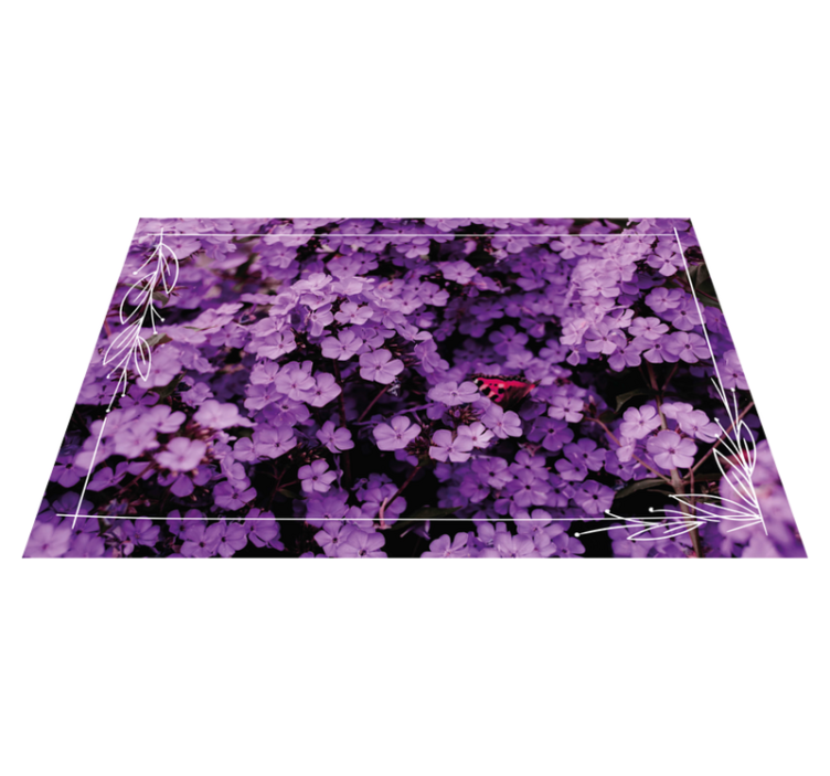 Purple flower field floral rug - TenStickers