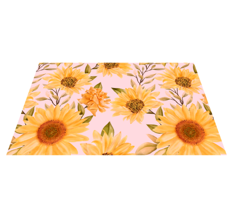 Vintage big flowers pattern nature vinyl rug - TenStickers