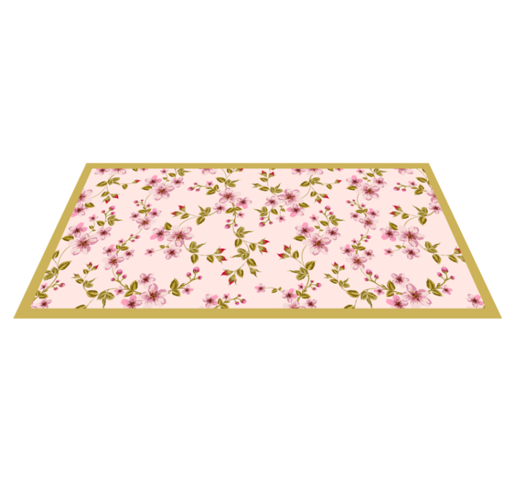 Floral Blossom Motif flower vinyl rug - TenStickers
