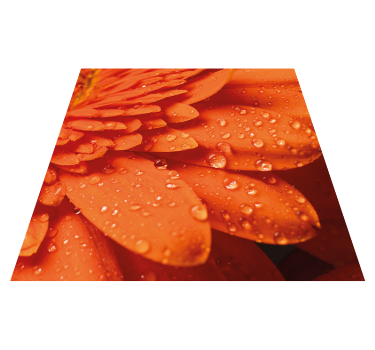 Bright orange petals flower vinyl rug - TenStickers