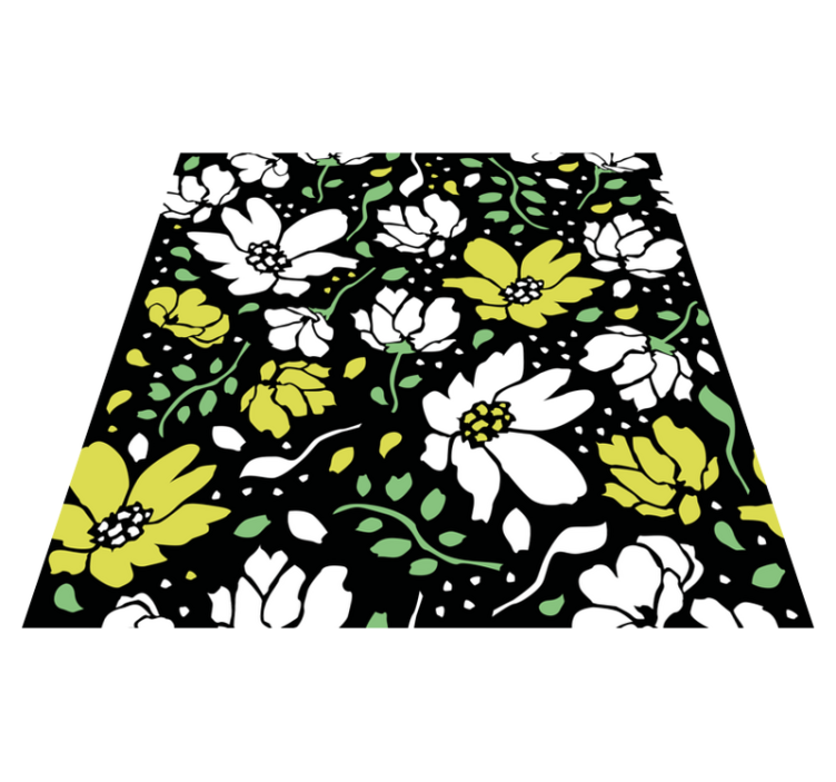 Different daisies pattern floral rug - TenStickers