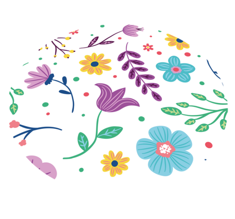 Lively Floral Inspiration flower vinyl rug - TenStickers