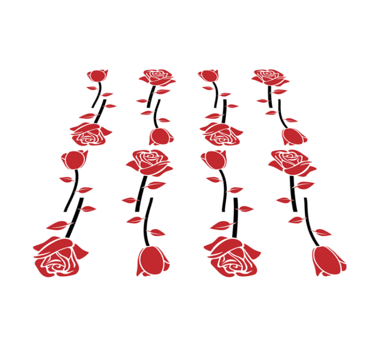 Red rose pattern floral rug - TenStickers