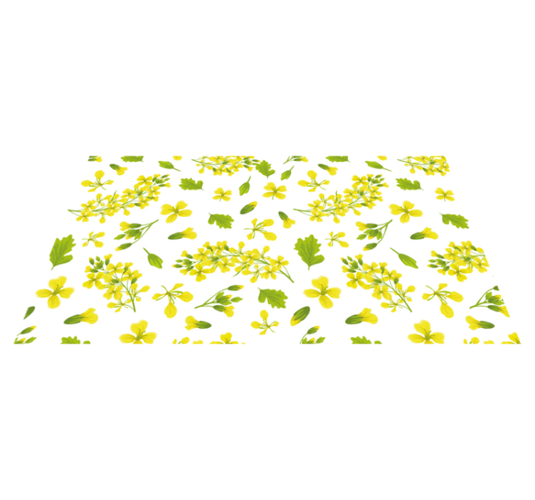 Yellow flowers pattern floral rug - TenStickers