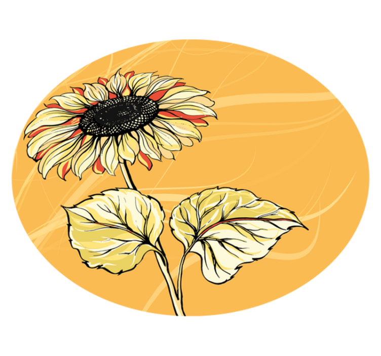 Bright Sunflower Blossom flower vinyl rug - TenStickers