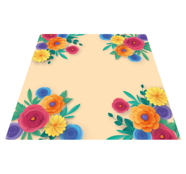 Lively blossom flower vinyl rug - TenStickers