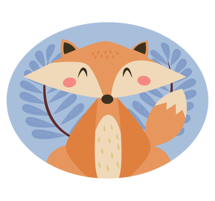 Smart fox pastel colours animal rug - TenStickers