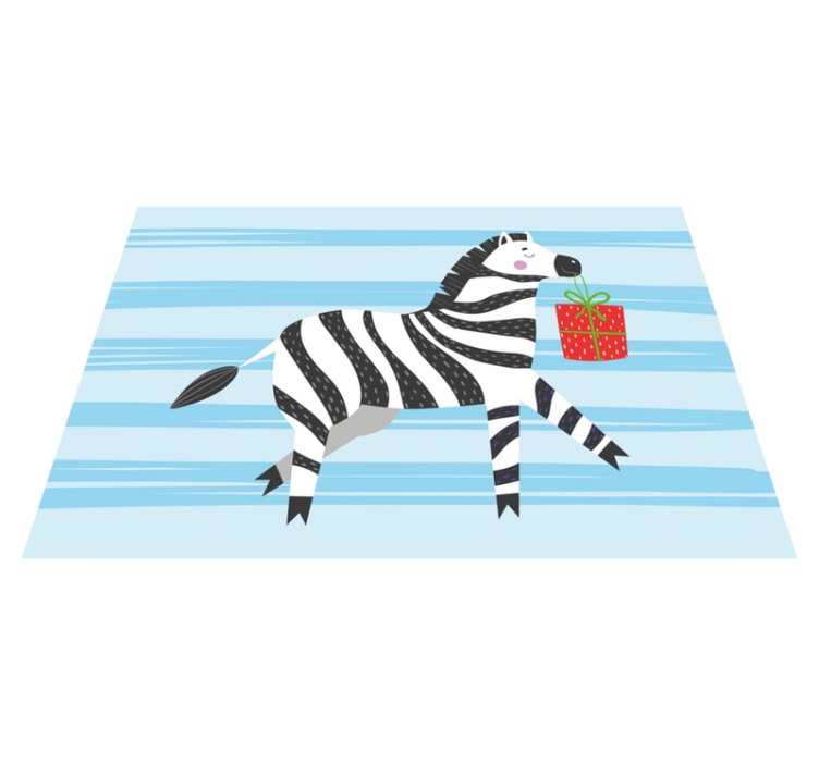 Happy birthday Zebra  animal rug - TenStickers