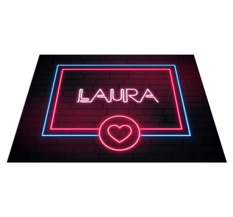 Neon box with hearts modern rug - TenStickers