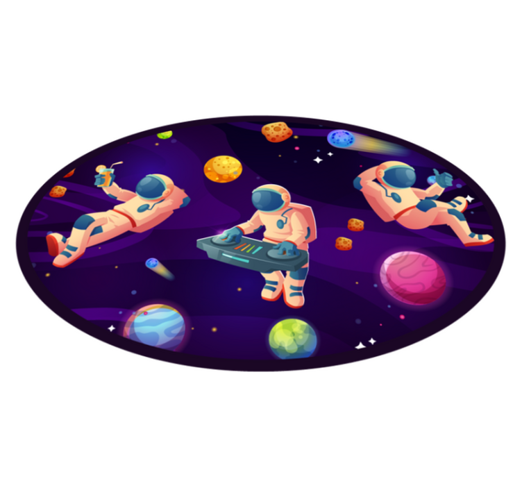 Astronaut party design star vinyl rug - TenStickers