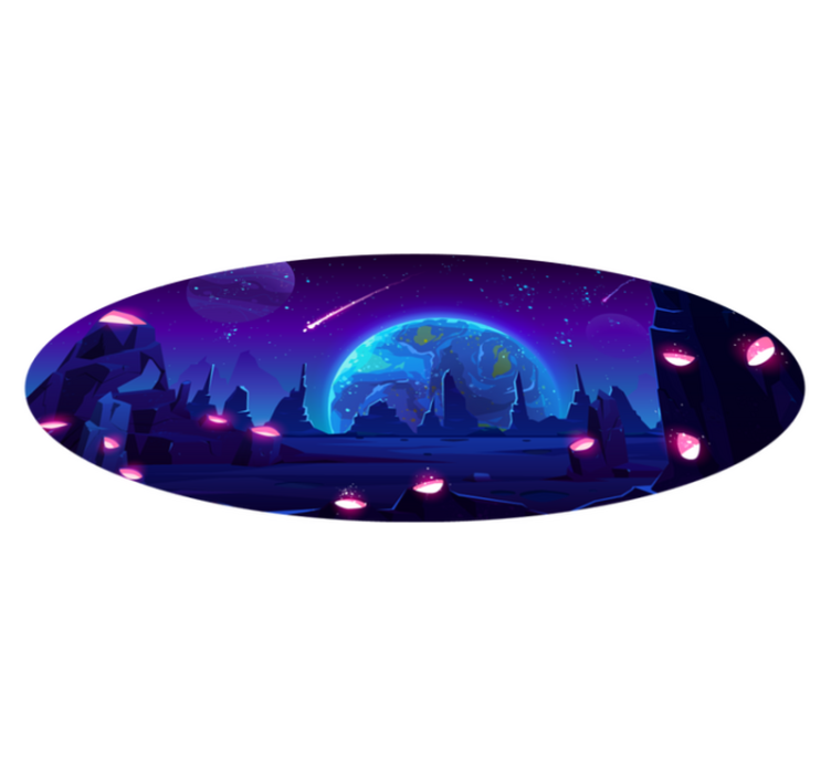 Cartoon space surface star vinyl rug - TenStickers